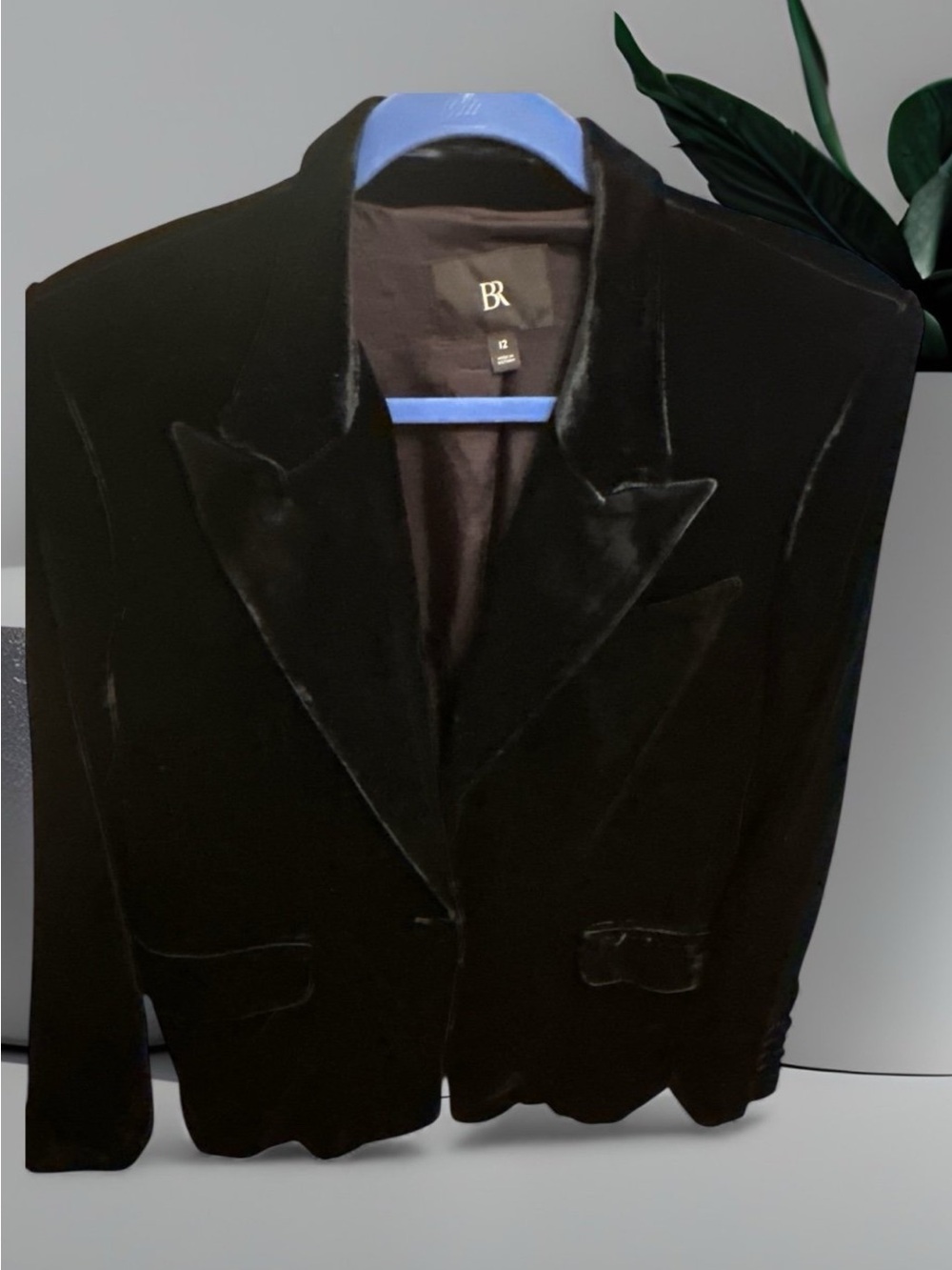 Banana Republic Black Velvet Blazer with Notch Lapels